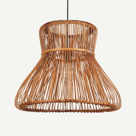 Borneo Doğal Bambu El Örmesi Tasarım Avize 50x42 cm
