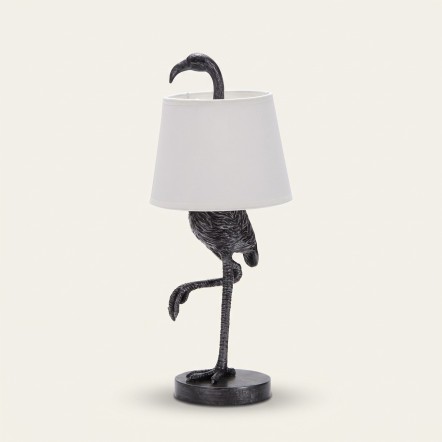 Fauna Flamingo Figürlü Kumaş Abajur 17x42 cm