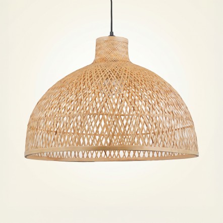 Milos Doğal Bambu El Örmesi Tasarım Avize 50x36 cm
